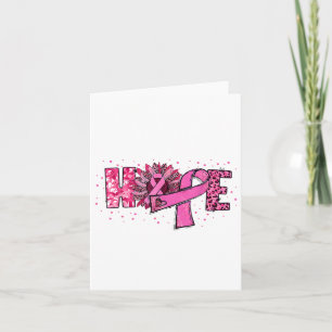 Hope Sunflower Leopard Pink Ribbon Breast Cancer A Card