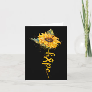 Hope Sunflower Yellow Ribbon Childhood Cancer Awar Card