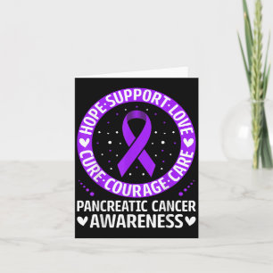 Hope Support Love Pancreatic Cancer Awareness Purp Card