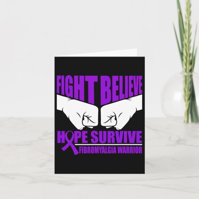 Hope Survive Fibromyalgia Warrior  Card (Front)