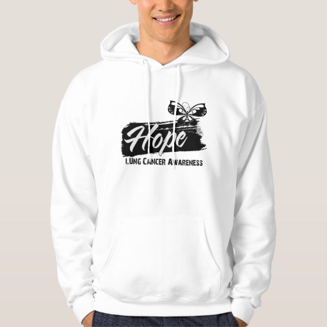 Hope Tattoo Butterfly Lung Cancer Hoodie (Front)