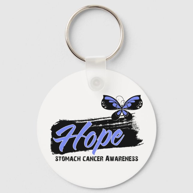 Hope Tattoo Butterfly Stomach Cancer Keychain (Front)