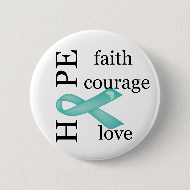 Hope (Teal) 2 Inch Round Button (Front)