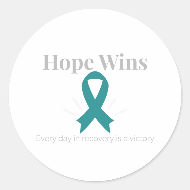 Hope Wins Addiction Awareness Sticker (Front)
