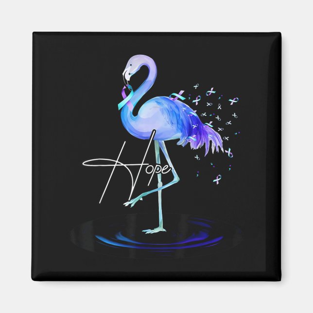 Hope With Flamingo Suicide Prevention Awareness  Magnet (Front)