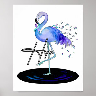 Hope With Flamingo Suicide Prevention Awareness Poster