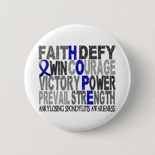Hope Word Collage Ankylosing Spondylitis 2 Inch Round Button (Front)