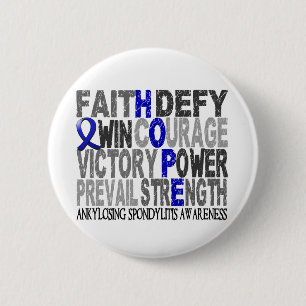 Hope Word Collage Ankylosing Spondylitis 2 Inch Round Button