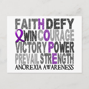 Hope Word Collage Anorexia Postcard