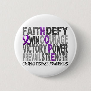 Hope Word Collage Crohn's Disease 2 Inch Round Button