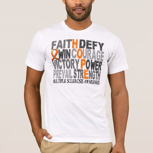 Hope Word Collage Multiple Sclerosis T-Shirt (Front)