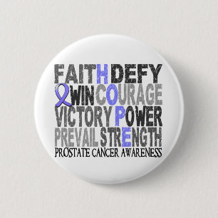 Hope Word Collage Prostate Cancer 2 Inch Round Button