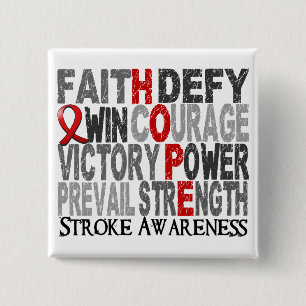 Hope Word Collage Stroke 2 Inch Square Button