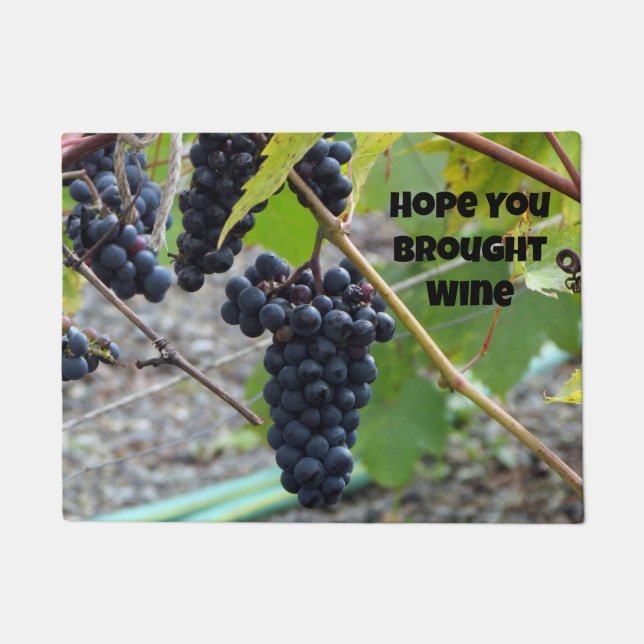 Hope You Brought Wine - Fun and Whimsical Doormat (Front)