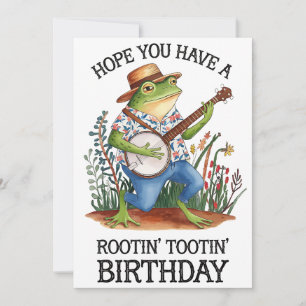 Hope You Have A Rootin' Tootin' Birthday Frog Holiday Card