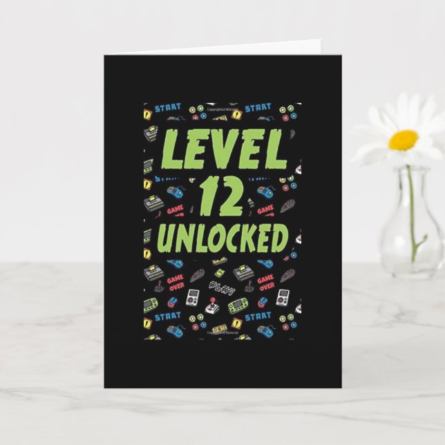 HOPE YOUR 12th BIRTHDAY LEVEL UNLOCKED Card (Small Plant)