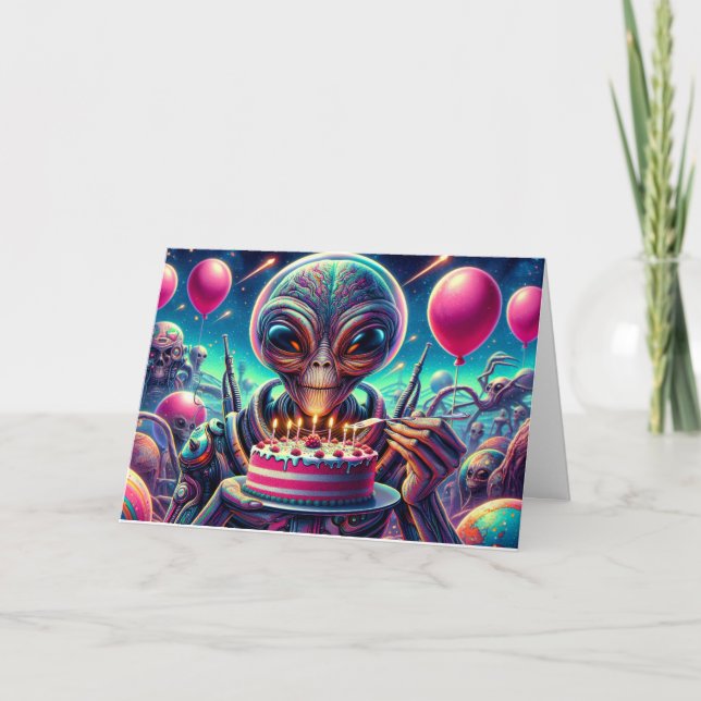 Hope Your Birthday is Out of this World | Alien Card (Front)