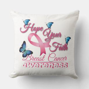 Hope Your Faith (Breast Cancer Awareness) Throw Pillow