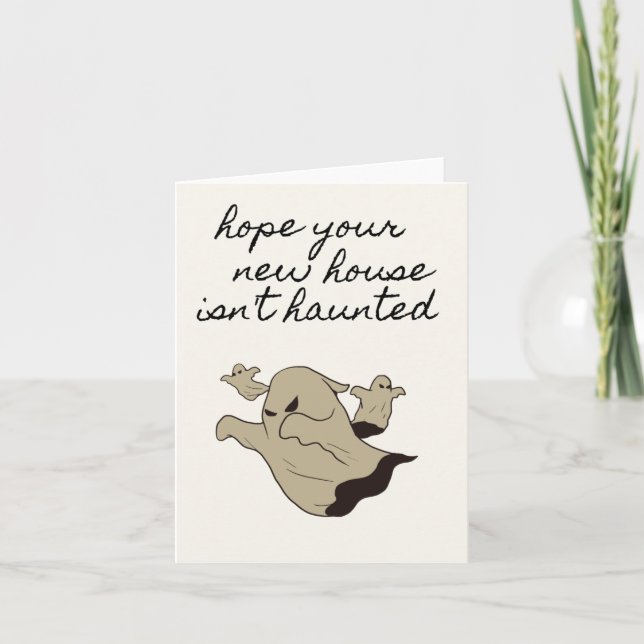 Hope Your New House Isn't Haunted Funny Moving Car Thank You Card (Front)