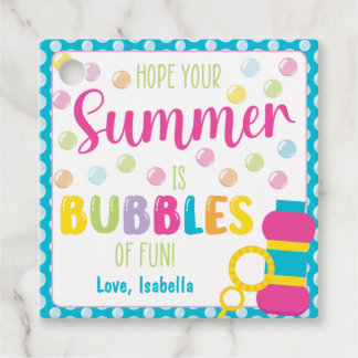 Hope Your Summer is Bubbles of Fun Favour Tags