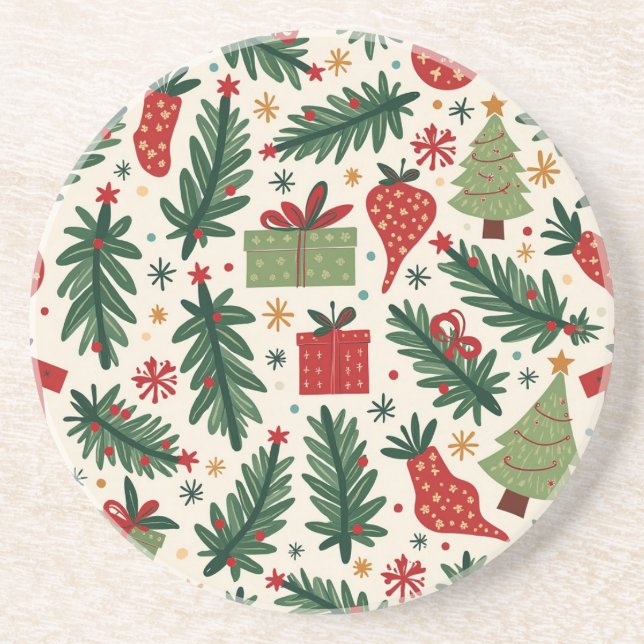 Hopeful Christmas Sandstone Coaster (Front)