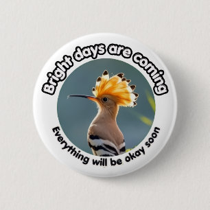 Hopeful Hoopoe 2 Inch Round Button