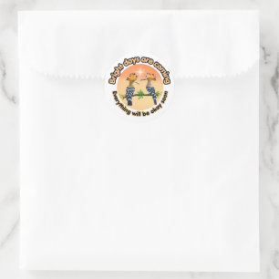 Hopeful Sunrise Hoopoe Birds- Bright Days Classic Round Sticker