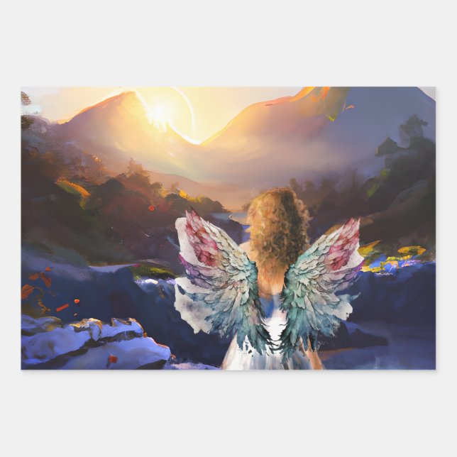 Hopeful sunrise Wrapping Paper Flat Sheet Set of 3 (Front)