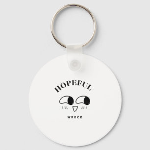 Hopeful Wreck Minimalist Typography Design Keychain