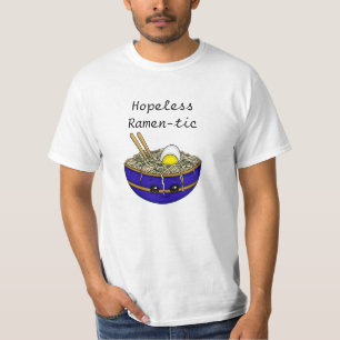 Hopeless Ramen-tic Funny Ramen Food Pun T-Shirt