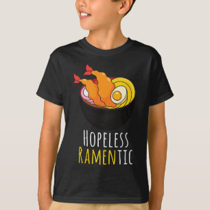 Hopeless Ramentic Cute Kawaii Ramen Noodles Pun  T-Shirt