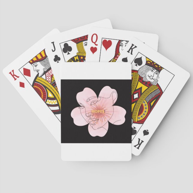 HOPES! – portrait floral minimal Playing Cards (Back)