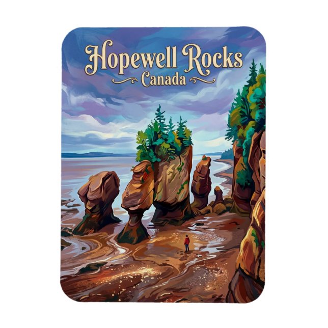 Hopewell Rocks Canada Magnet (Vertical)