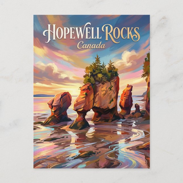 Hopewell Rocks Canada Postcard (Front)