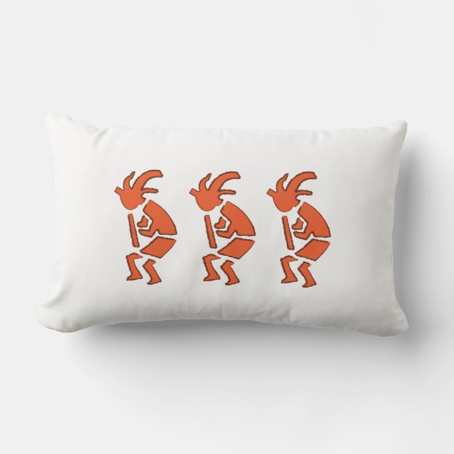 Hopi Flute Player - Southwest Indian Design Lumbar Pillow (Front)