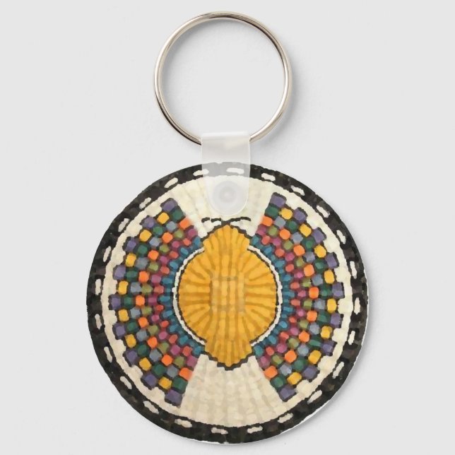 Hopi Snake Motif Vintage Native American Keychain (Front)