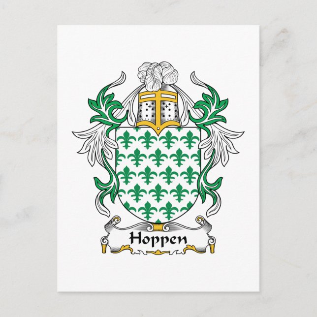 Hoppen Family Crest Postcard (Front)