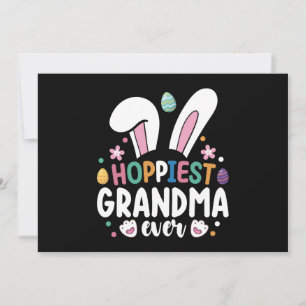 Hoppiest Grandma Ever Mom Family Easter Bunny Eggs Invitation