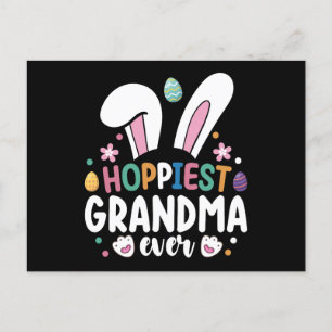 Hoppiest Grandma Ever Mom Family Easter Bunny Eggs Postcard