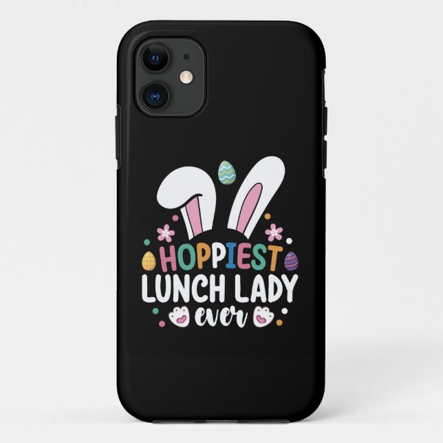 Hoppiest Lunch Lady School Easter Bunny Eggs Case-Mate iPhone Case (Back)