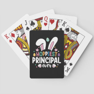 Hoppiest Principal Ever School Easter Bunny Eggs Playing Cards