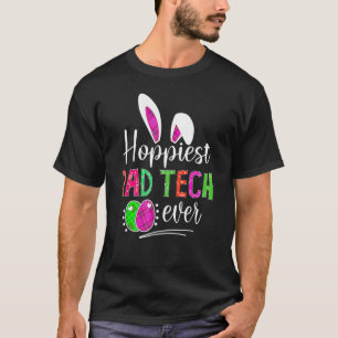 Hoppiest Rad Tech Ever Bunny Ears Buffalo Plaid Ea T-Shirt