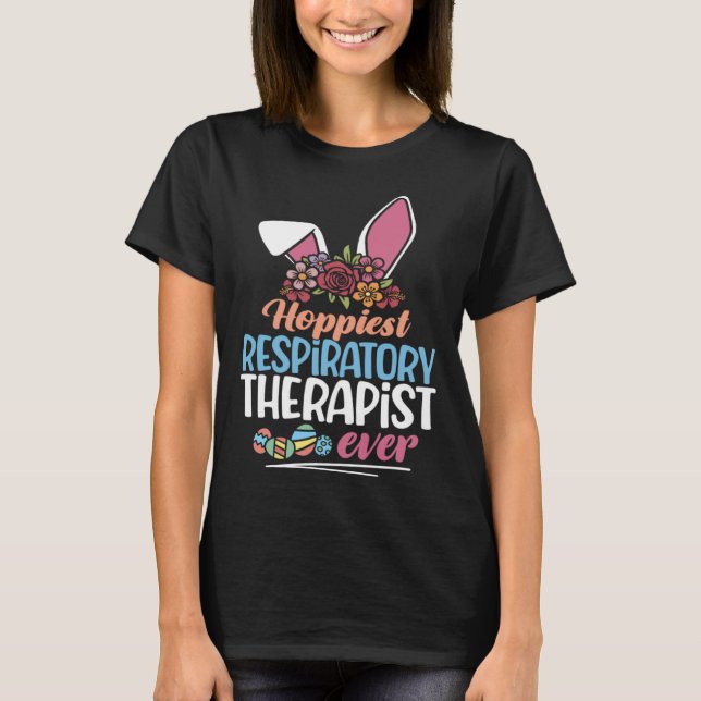 Hoppiest Respiratory Therapist Ever Bunny Ear Red  T-Shirt (Front)