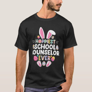 Hoppiest School Counselor Ever  Happy Easter Day T-Shirt