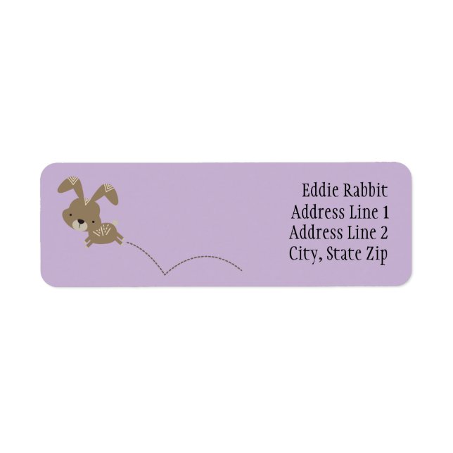 Hopping Bunny Rabbit Custom Return Address Labels (Front)