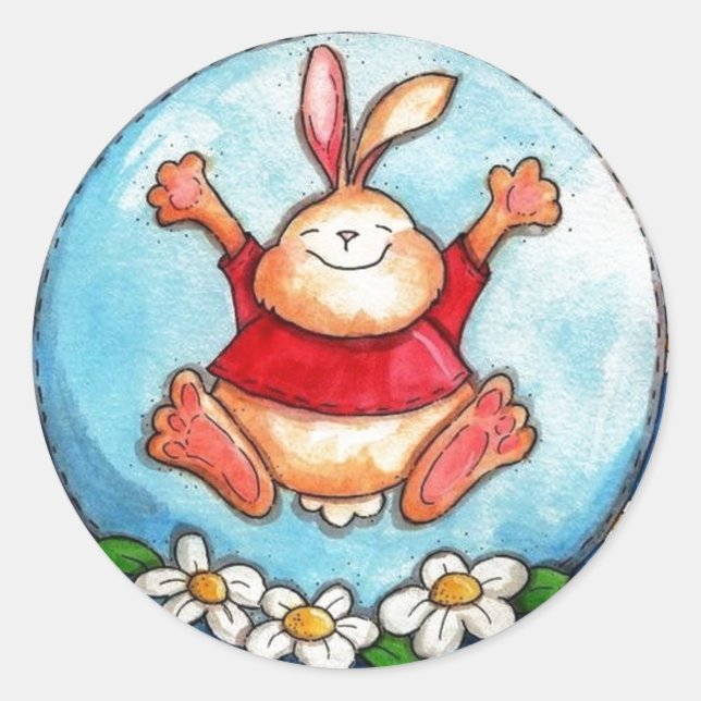hopping bunny sticker (Front)