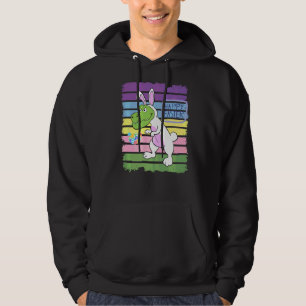Hopping Dinosaur Bunny Hunting Eggs Happy Eastrawr Hoodie