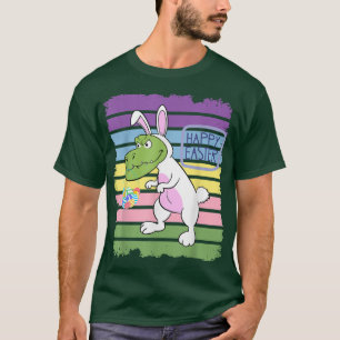 Hopping Dinosaur Bunny Hunting Eggs Happy Eastrawr T-Shirt