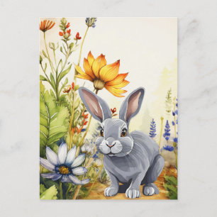 HOPPING DOWN THE BUNNY TRAIL ANNOUNCEMENT POSTCARD