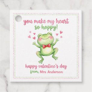 Hopping Frog Valentine's Teacher Student Gift Tag